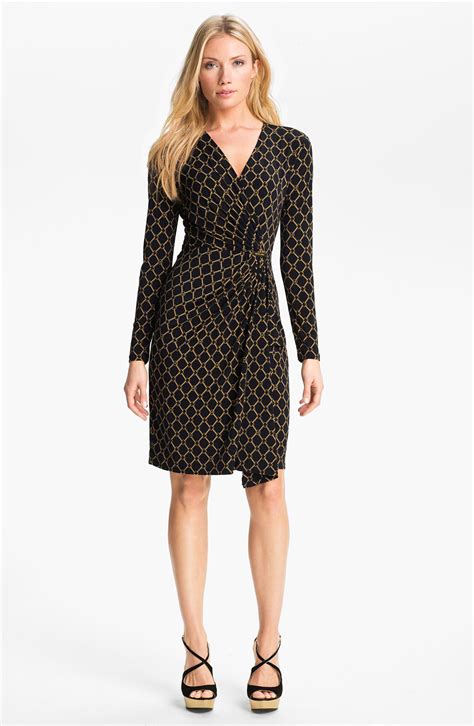 michael kors mirror wrap dress|Michael Kors faux wrap dress.